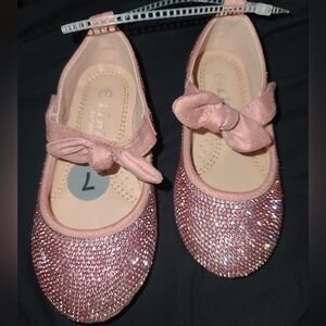 Girls Pink Rhinestone Shoes